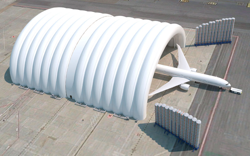 Temporary inflatable hangars and structures Airport Suppliers