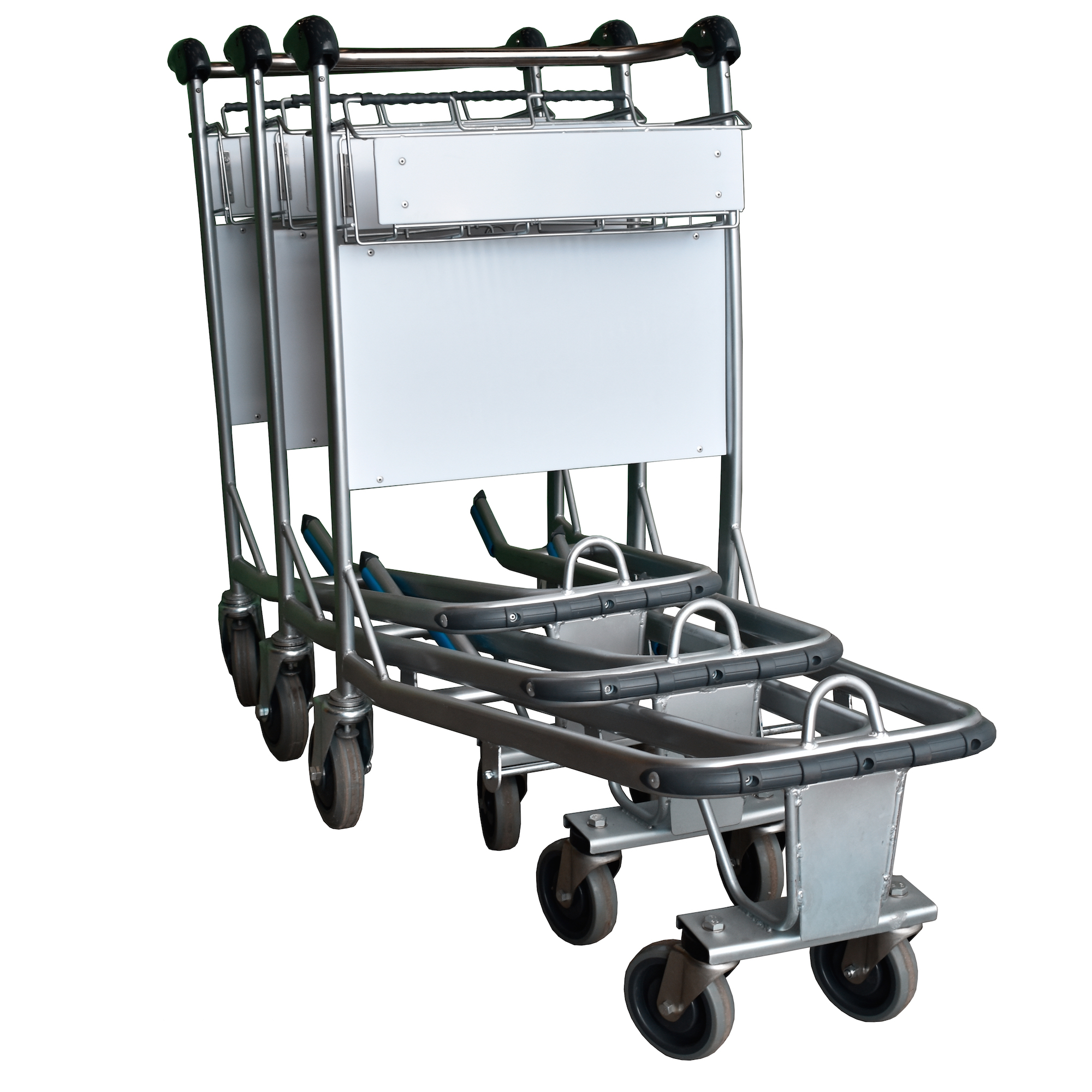 ‘Explorer Range’ Stainless Steel Luggage Trolley 4 Wheels Airport