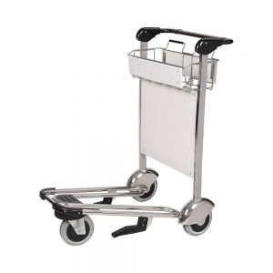 3 Wheel Luggage Trolley - Stainless Steel