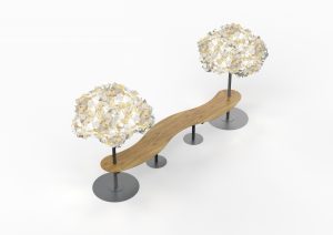 Leaf Lamp Metal Tree & Seamless Table