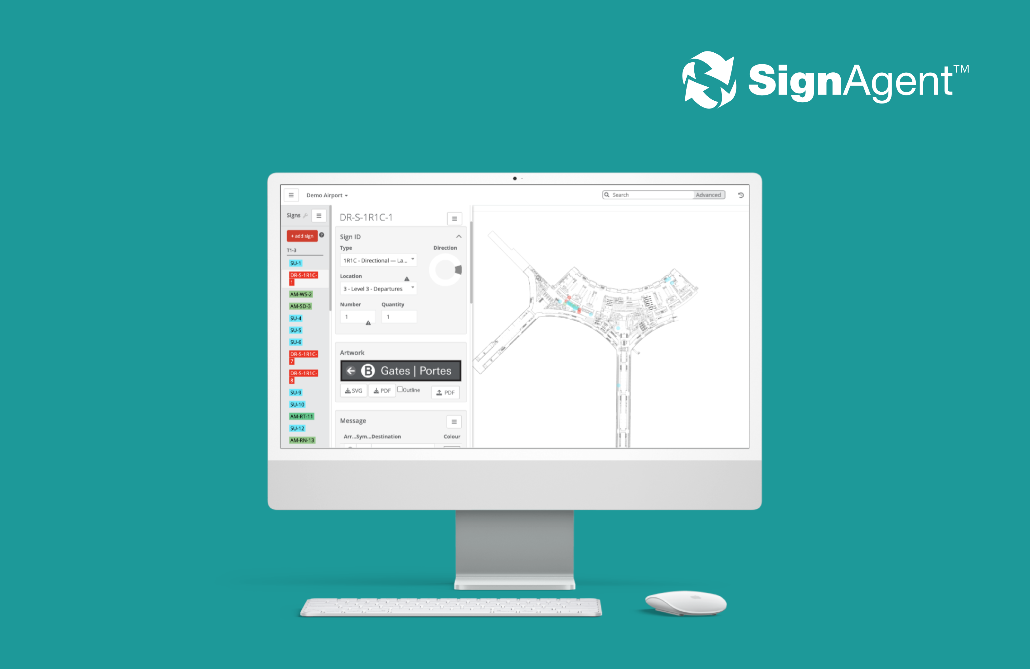 Wayfinding and Signage Asset Management Platform Airport Suppliers