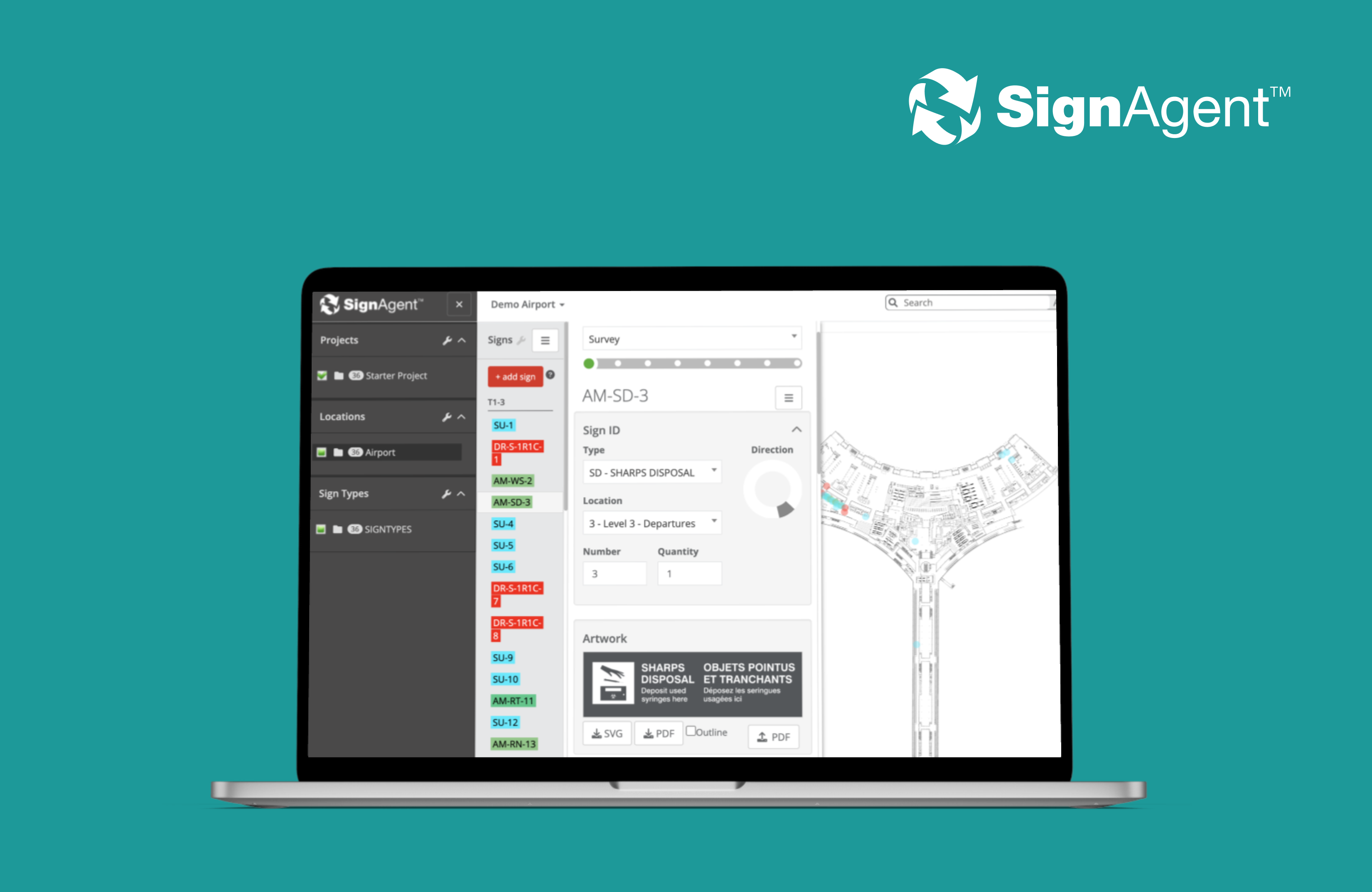 Wayfinding and Signage Asset Management Platform Airport Suppliers