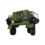 Military-green mobile gas charging station on Iveco truck – rear view, ElectroAir.