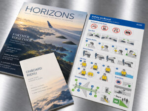 Airline cabin printed materials
